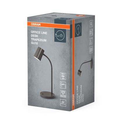 Osram - Candeeiro de mesa DESK LINE 1xGU10/9W/230V cinzento