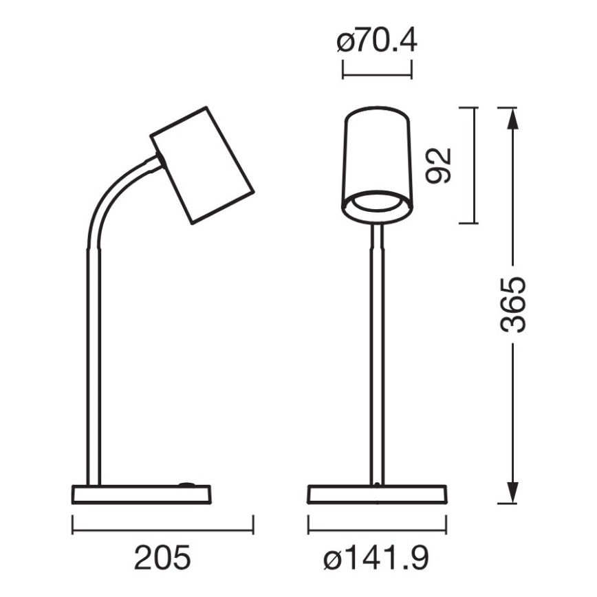 Osram - Candeeiro de mesa DESK LINE 1xGU10/9W/230V cinzento
