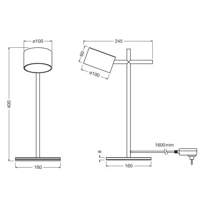 Osram - Candeeiro de mesa LED dimerizável com controlo tátil DECOR KYOTO LED/12W/230V IRC 90 preto