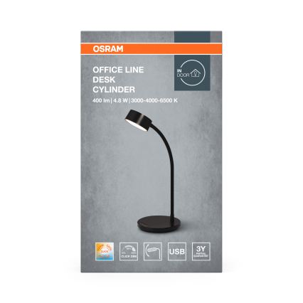 Osram - Candeeiro de secretária LED regulável OFFICE LINE LED/4,8W/230V 3000/4000/6500K preto