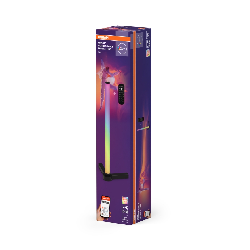 Osram - Candeeiro de mesa dimerizável LED RGBW SMART+ MAGIC LED/7,5W/230V 2700-6500K preto Wi-Fi + comando remoto