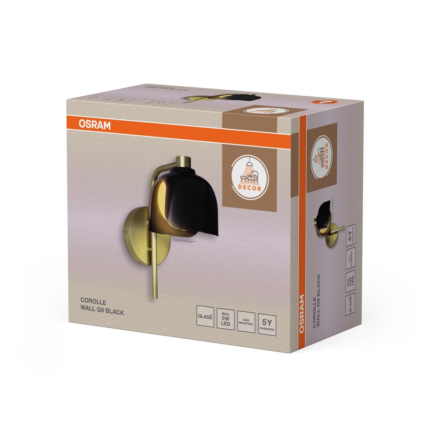 Osram - Candeeiro de parede DECOR COROLLE 1xG9/20W/230V preto/dourado