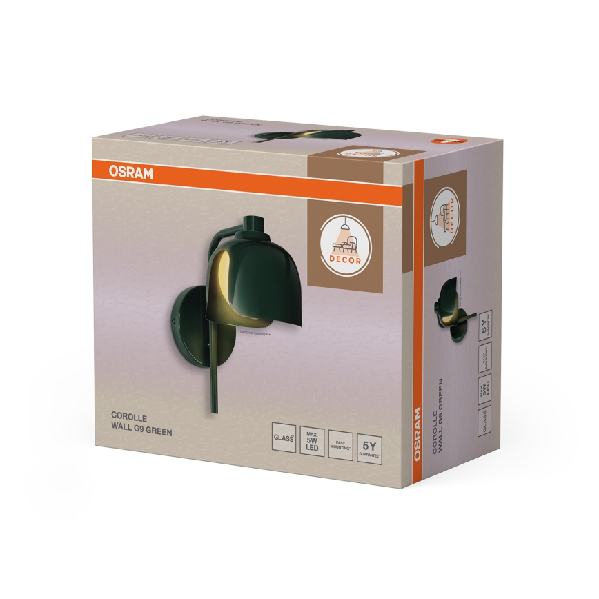 Osram - Candeeiro de parede DECOR COROLLE 1xG9/20W/230V verde