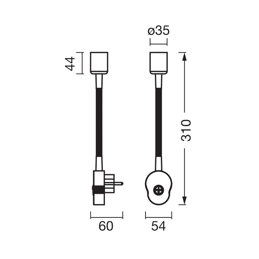 Osram - Candeeiro de parede flexível PLUG TUBE FLEX 1xGU10/5W/230V preto