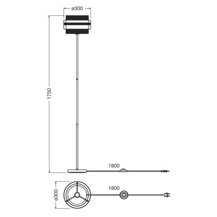 Osram - Candeeiro de pé DECOR HORNET 1xE27/10W/230V preto/dourado