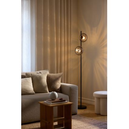 Osram - Candeeiro de pé DECOR SMOKE 2xE14/12W/230V preto/cinzento fumê