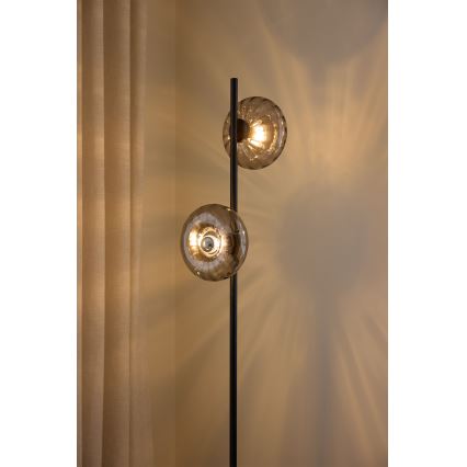 Osram - Candeeiro de pé DECOR SMOKE 2xE14/12W/230V preto/cinzento fumê
