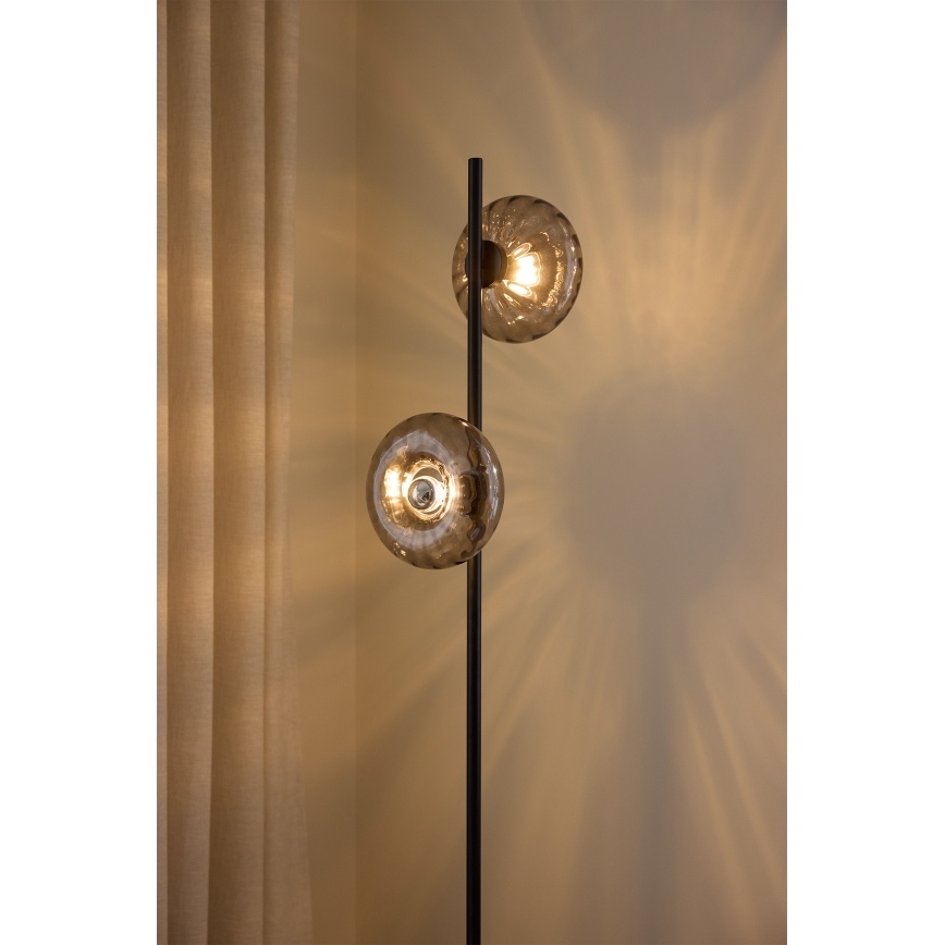 Osram - Candeeiro de pé DECOR SMOKE 2xE14/12W/230V preto/cinzento fumê