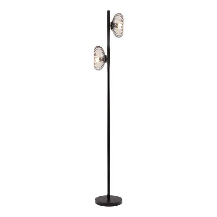 Osram - Candeeiro de pé DECOR SMOKE 2xE14/12W/230V preto/cinzento fumê