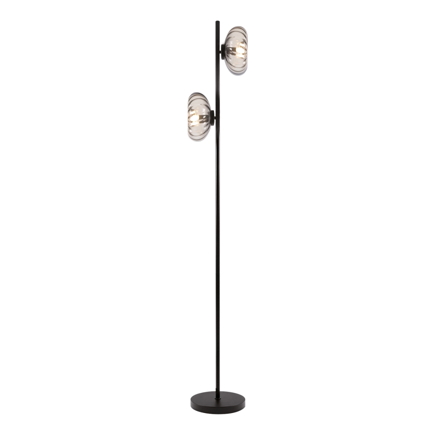 Osram - Candeeiro de pé DECOR SMOKE 2xE14/12W/230V preto/cinzento fumê