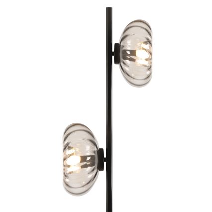 Osram - Candeeiro de pé DECOR SMOKE 2xE14/12W/230V preto/cinzento fumê