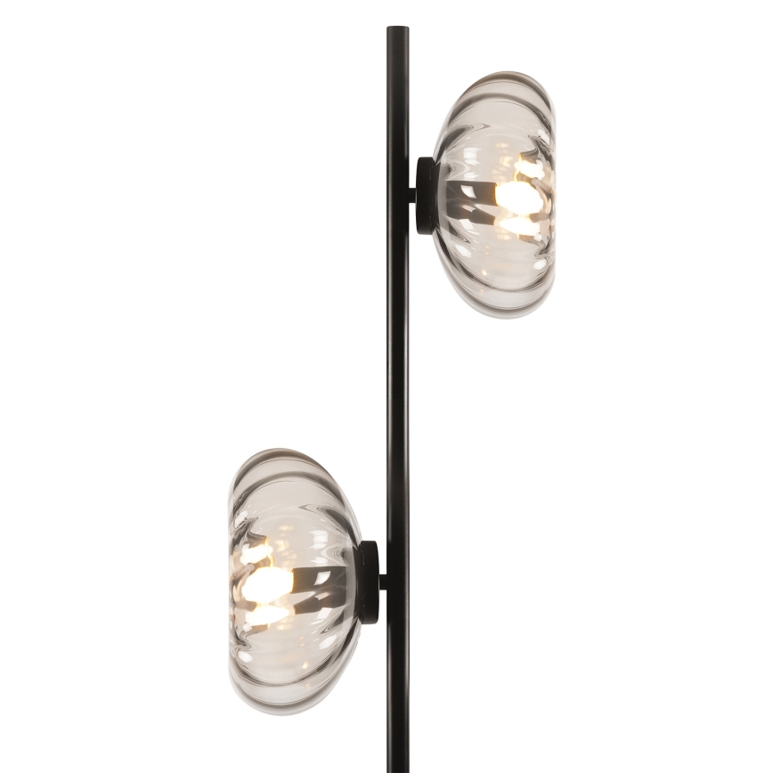 Osram - Candeeiro de pé DECOR SMOKE 2xE14/12W/230V preto/cinzento fumê