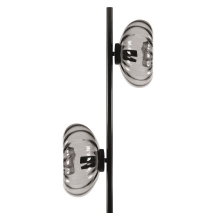 Osram - Candeeiro de pé DECOR SMOKE 2xE14/12W/230V preto/cinzento fumê