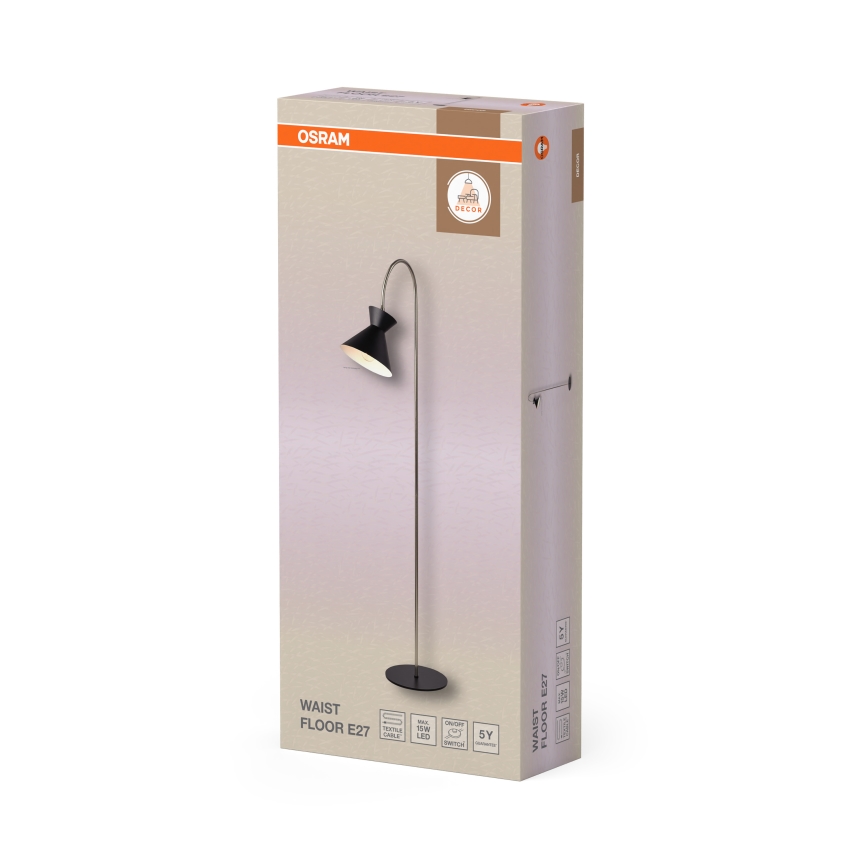 Osram - Candeeiro de pé DECOR WAIST 1xE27/40W/230V preto