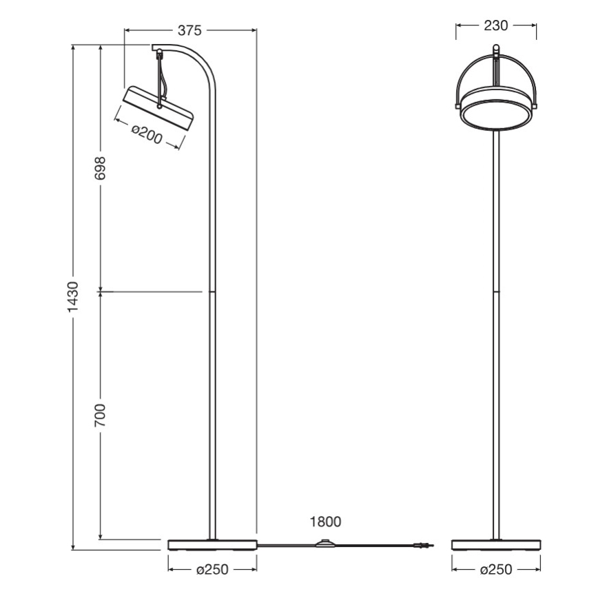 Osram - Candeeiro de pé LED DECOR PUCK LED/12W/230V CRI 90 preto