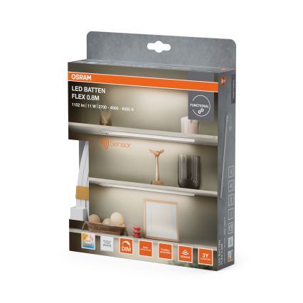 Osram - Luminária LED dimerizável para montagem sob armário com sensor de movimento BATTEN LED/11W/230V 2700/4000/6500K 81,7 cm branca