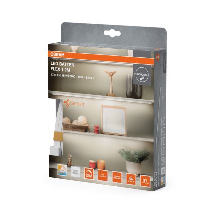 Osram - Luminária LED dimerizável sob armário com sensor de movimento BATTEN LED/16W/230V 2700/4000/6500K 119,1 cm branca