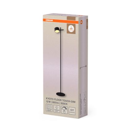 Osram - Candeeiro de pé LED regulável por toque DECOR KYOTO LED/12W/230V CRI 90 preto