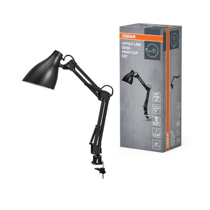 Osram - Candeeiro de secretária com clip DESK LINE 1xE27/11W/230V preto