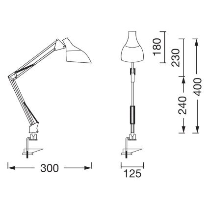 Osram - Candeeiro de secretária com clip DESK LINE 1xE27/11W/230V preto