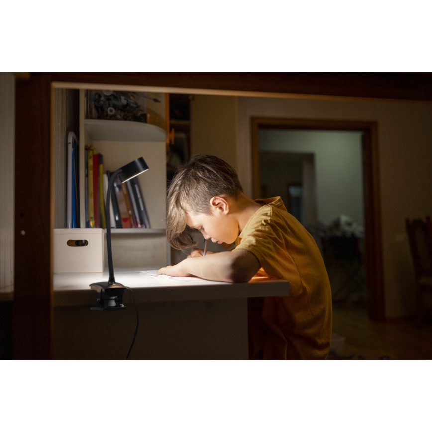 Osram - Candeeiro de secretária dimerizável com clipe OFFICE LINE LED/4,8W/230V 3000/4000/6500K preto