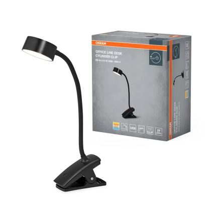 Osram - Candeeiro de secretária dimerizável com clipe OFFICE LINE LED/4,8W/230V 3000/4000/6500K preto