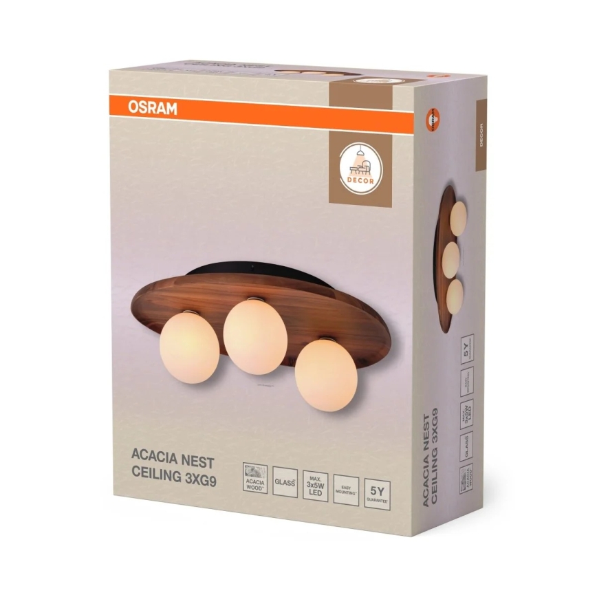 Osram - Candeeiro de tecto ACACIA NEST 3xG9/5W/230V em acácia