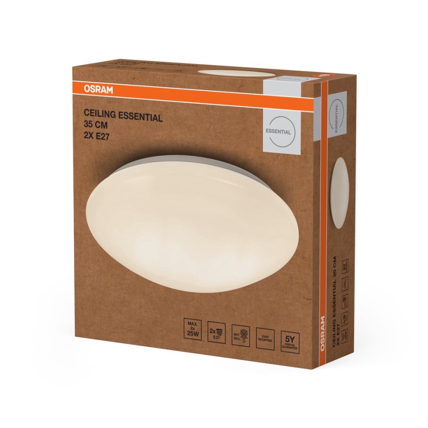 Osram - Candeeiro de tecto CEILING ESSENTIAL 2xE27/25W/230V Ø 35 cm branco