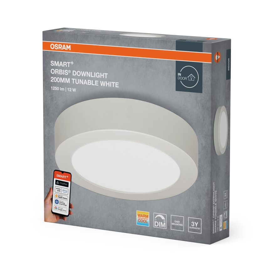 Osram - Downlight LED de teto dimerizável SMART+ LED/12W/230V Ø 20 cm 3000-6500K Wi-Fi