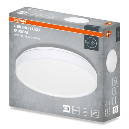 Osram - Candeeiro de tecto LED CEILING LUXO LED/18W/230V diâmetro 32 cm branco