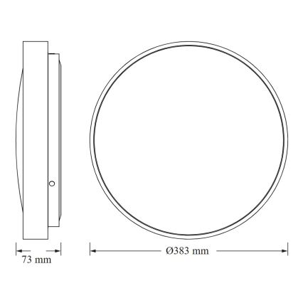 Osram - Candeeiro de teto LED com sensor de crepúsculo CEILING LUXO LED/24W/230V Ø 38 cm dourado
