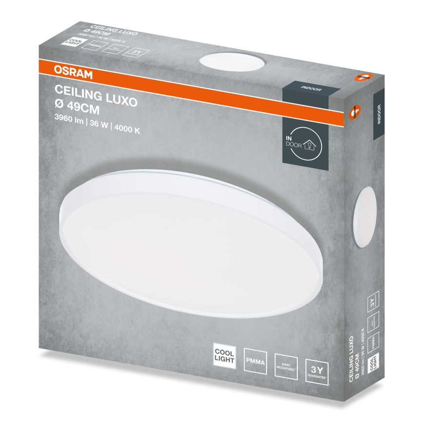Osram - Candeeiro de tecto LED CEILING LUXO LED/36W/230V Ø 49 cm branco