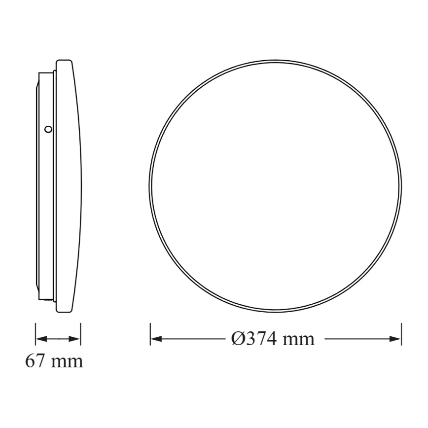 Osram - Candeeiro de tecto LED com sensor crepuscular CEILING ROUND LED/24W/230V 4000K, Ø 37 cm, branco