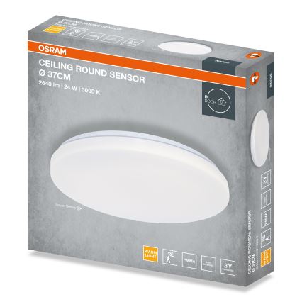 Osram - Luminária de teto LED com sensor de crepúsculo ROUND LED/24W/230V, diâmetro 37 cm