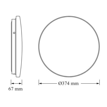 Osram - Luminária de teto LED com sensor de crepúsculo ROUND LED/24W/230V, diâmetro 37 cm