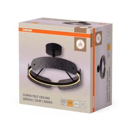 Osram - Candeeiro de tecto LED de sobrepor DECOR CURVE LED/33W/230V Ø 43 cm cinzento