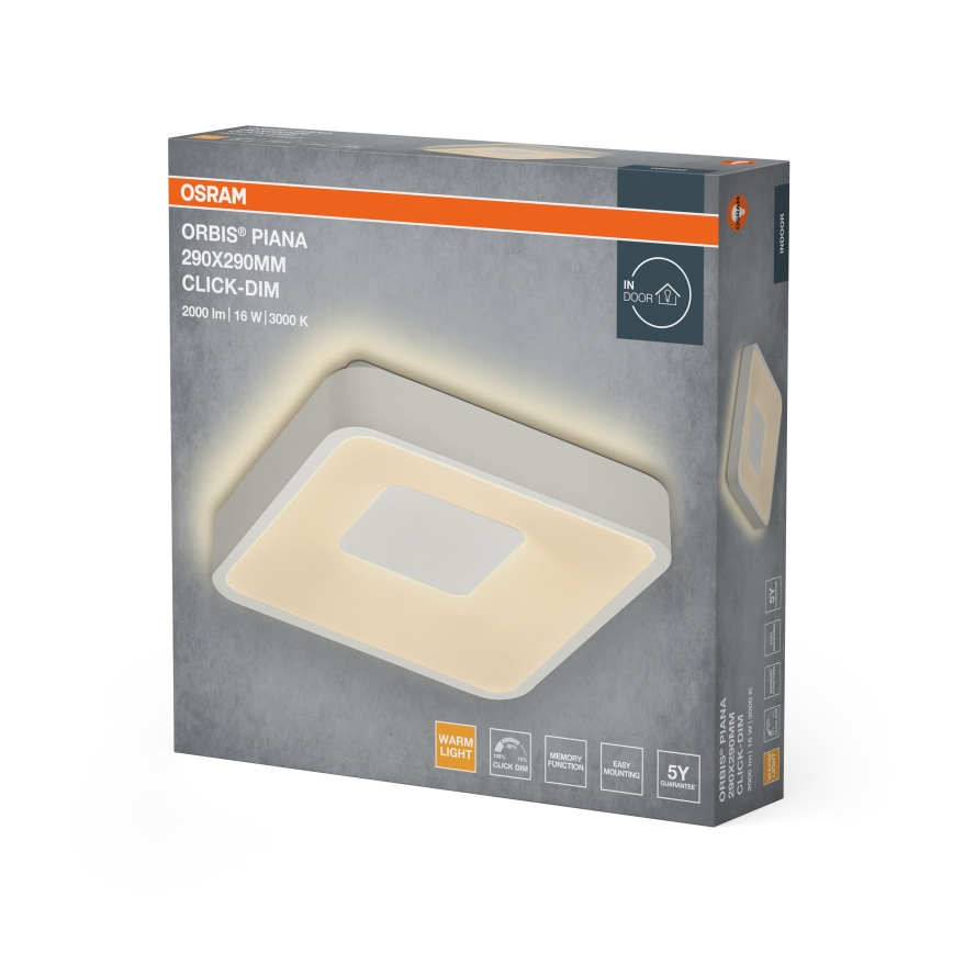 Osram - Candeeiro de tecto LED dimerizável ORBIS PIANA LED/16W/230V 29x29 cm branco