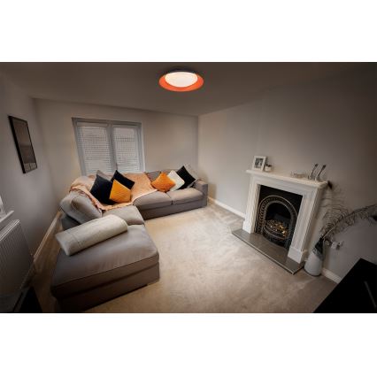 Osram - Candeeiro de teto LED regulável ORBIS PLATE LED/35W/230V Ø 43 cm laranja/preto
