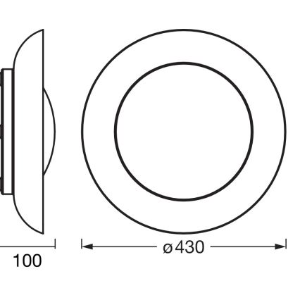 Osram - Candeeiro de teto LED regulável ORBIS PLATE LED/35W/230V Ø 43 cm laranja/preto