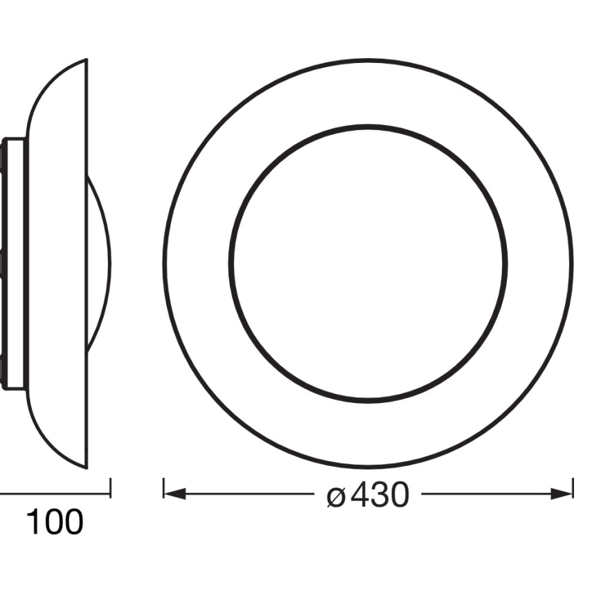 Osram - Candeeiro de teto LED regulável ORBIS PLATE LED/35W/230V Ø 43 cm laranja/preto
