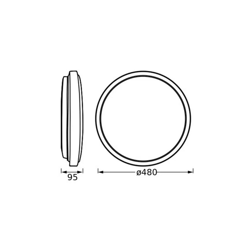 Osram - Candeeiro de tecto LED ORBIS LONDON LED/36W/230V, diâmetro 48 cm, preto