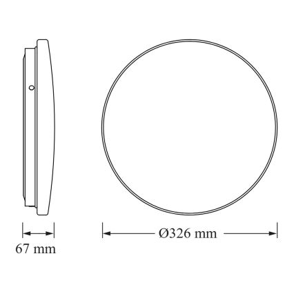 Osram - Luminária de teto LED para casa de banho com sensor crepuscular CEILING ROUND LED/18W/230V 6500K diâmetro 33 cm IP44 branca