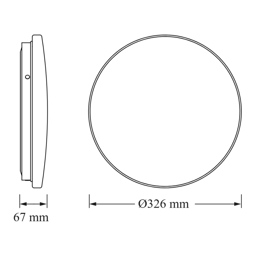 Osram - Luminária de teto LED para casa de banho com sensor crepuscular CEILING ROUND LED/18W/230V 6500K diâmetro 33 cm IP44 branca