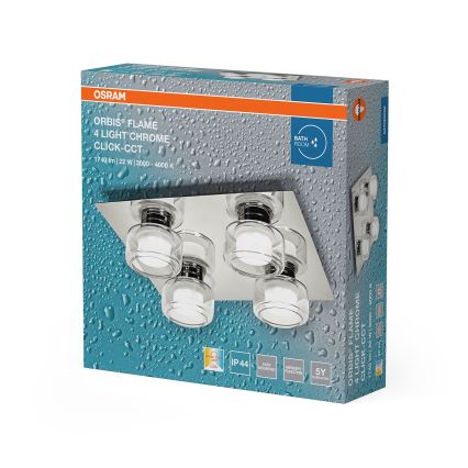 Osram - Candeeiro de tecto LED para casa de banho ORBIS FLAME 4xLED/5,5W/230V 3000/4000K IP44 cromado brilhante