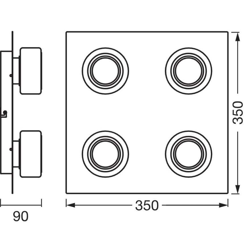 Osram - Candeeiro de tecto LED para casa de banho ORBIS FLAME 4xLED/5,5W/230V 3000/4000K IP44 cromado brilhante