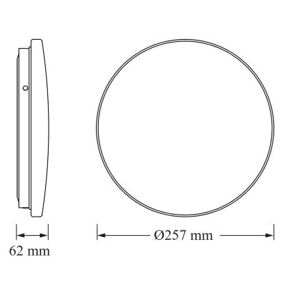 Osram - Luminária de teto LED para casa de banho com sensor crepuscular CEILING ROUND LED/12W/230V 4000K diâmetro 26 cm IP44 branca