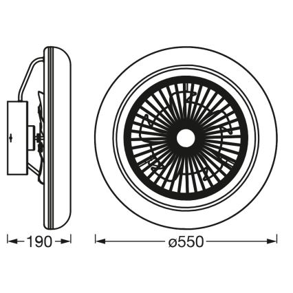 Osram - Candeeiro de tecto LED dimerizável com ventilador SMART+ LED/75W/230V 3000-6500K Wi-Fi + controlo remoto