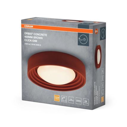 Osram - Luminária de teto LED dimerizável ORBIS CONCRETE LED/18W/230V Ø 40 cm castanho/betão