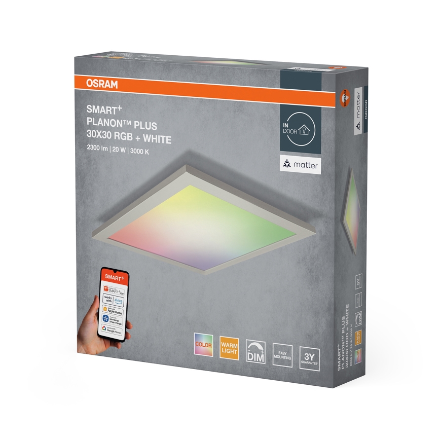Osram - LED RGBW Candeeiro de tecto dimerizável SMART+ PLANON LED/20W/230V 30x30 cm