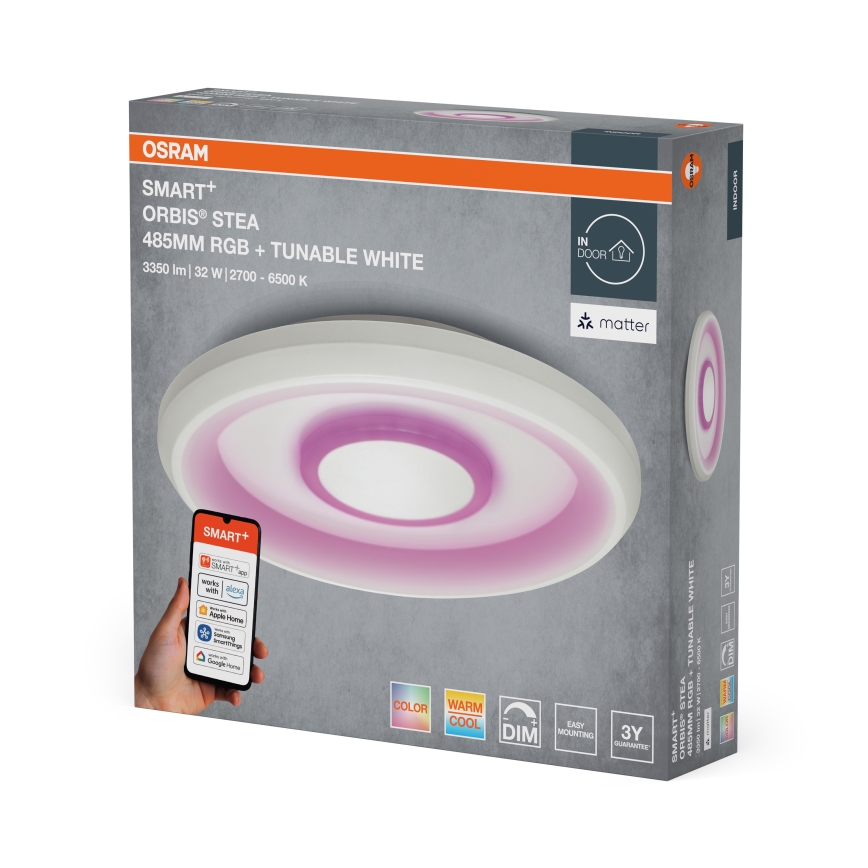Osram - Luminária de teto LED RGBW dimerizável SMART+ STEA LED/32W/230V Ø 48,5 cm 2700-6500K Wi-Fi